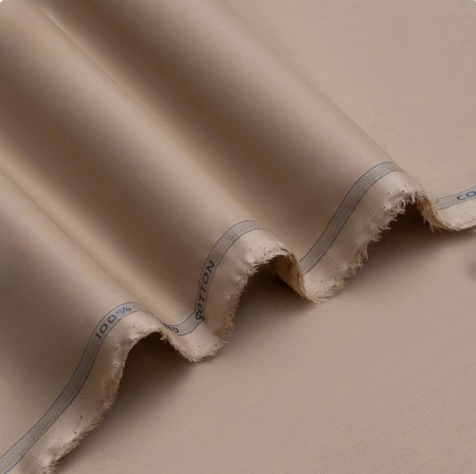 🪵 Light Taupe Semi-Stiff Cotton Unstitched Suit