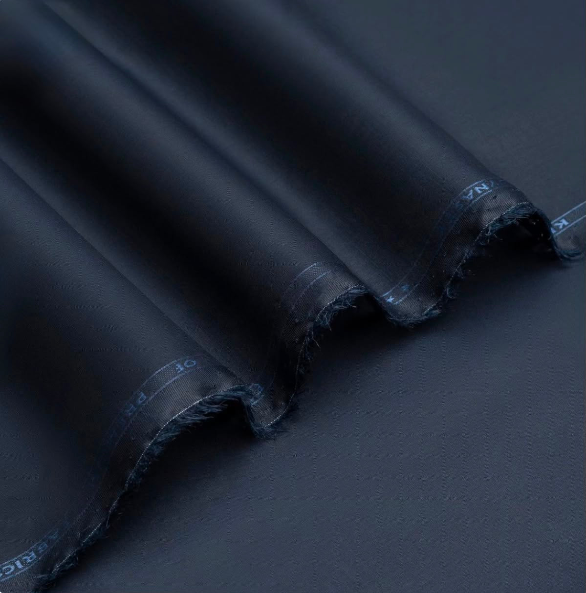 🖋️ Dark Ink Blue Semi-Stiff Cotton Unstitched Suit