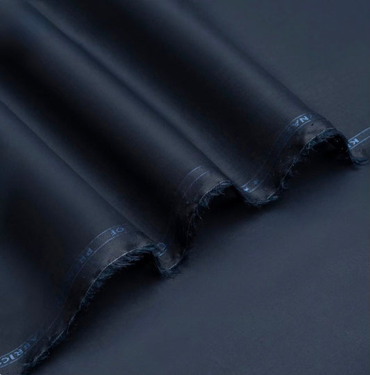 🖋️ Dark Ink Blue Semi-Stiff Cotton Unstitched Suit