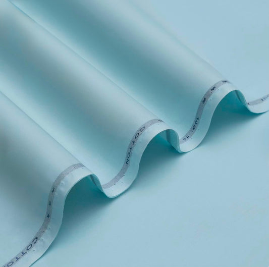 🌊 Luxe Aqua Breeze – Premium Semi-Stiff Unstitched Cotton Fabric