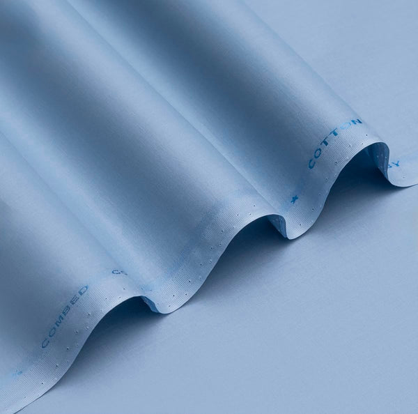 ❄️ Luxe Ice Blue – Premium Semi-Stiff Unstitched Cotton Fabric